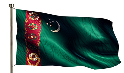 Turkmenistan National Flag Isolated 3D White Background