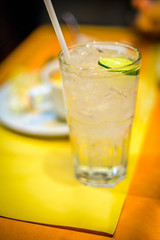 lime juice delicious on yellow table