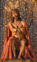 Seville -  The carved polychrome statue of Jesus in bond