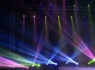 Photo sur Plexiglas Lumière et ombre Stage Spotlight with Laser rays