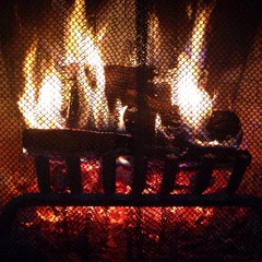 Logs burning in a fireplace