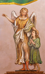 Fototapeta na wymiar Seville - The baroque fresco of guardian angel