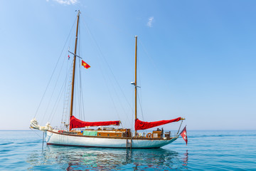 Luxury yacht in the Mediterranean. Montenegro