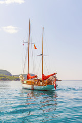 Fototapeta na wymiar Luxury yacht in the Mediterranean. Montenegro