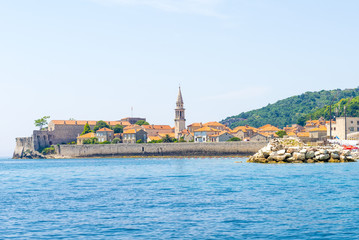 Fototapeta na wymiar The Mediterranean coast and the view of Budva. Montenegro