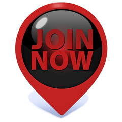 Join now pointer icon on white background