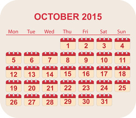 calendar oct 2015