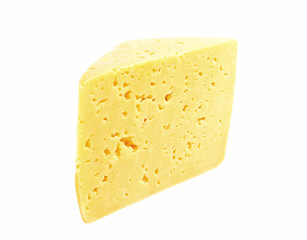 Piece of cheese isolated on a white background