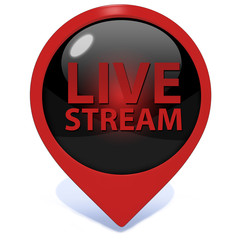 Live stream pointer icon on white background