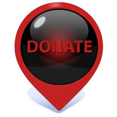 Donate pointer icon on white background