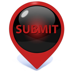 Submit pointer icon on white background
