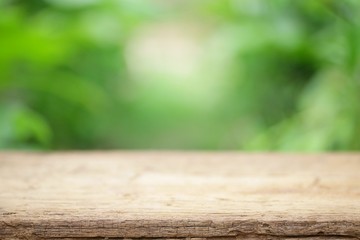 Fototapeta premium Outdoor Wooden table view