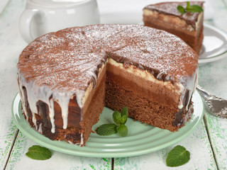 Chocolate cake with icing