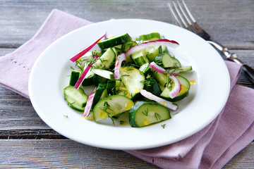 Fresh salad with cucumber