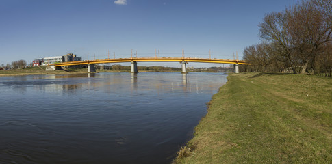 yellow bridge over the Neman Panorama