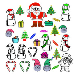 Christmas Tree and snowman vector