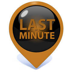 Last minute pointer icon on white background