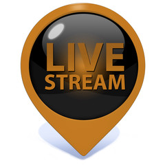 Live stream pointer icon on white background