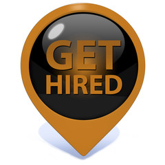 Get hired pointer icon on white background