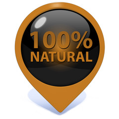 100% natural pointer icon on white background