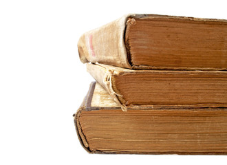 Old books isolated on a white background