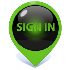 sign in pointer icon on white background