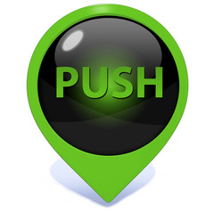 push pointer icon on white background