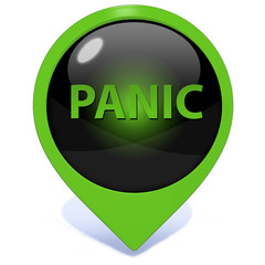 panic pointer icon on white background