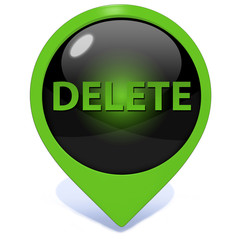 delete pointer icon on white background