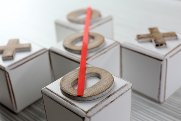 Game of Tic Tac Toe, close-up
