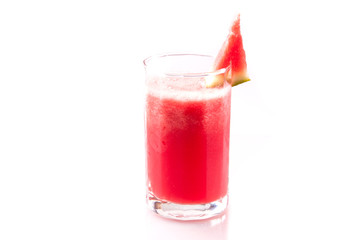 Fresh water melon juice on white