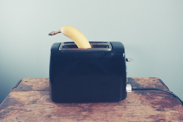 Banana in a toaster