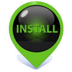 Installation pointer icon on white background