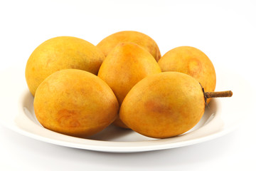 Sapodilla Fruit Isolated On White Background