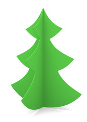 Festive image. Christmas tree on a white background. Illustratio