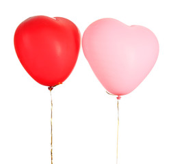 Fototapeta na wymiar Love heart balloons, isolated on white