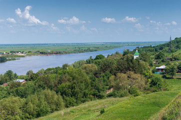 Fototapeta na wymiar Oka river near Staraja Ryazan village.Central Russia