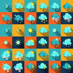 Weather icons in flat style