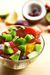 Fruit salad on table