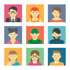 Set of cute character icons