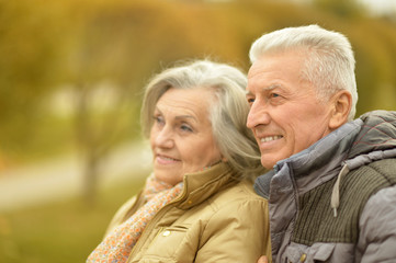 Couple in autumn park