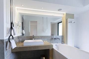 Luxury hotel bathroom interior 
