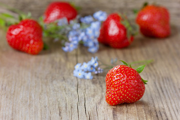 Strawberry on a wooden background