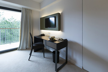 Interior of a hotel room 