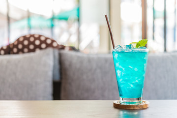 Blue cocktail glass