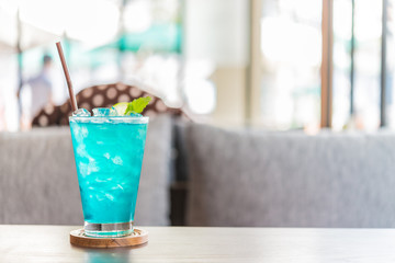 Blue cocktail glass