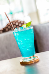 Blue cocktail glass