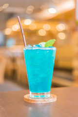 Blue cocktail glass