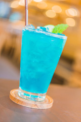 Blue cocktail glass