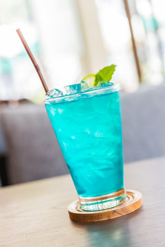 Blue cocktail glass